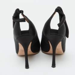 Pre Owned Valentino Black Satin Nite-Out Pointed Toe Pumps Size 38