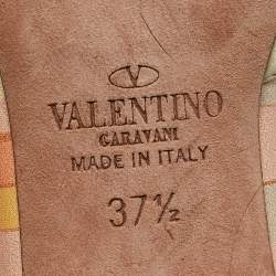 Pre Owned Valentino Multicolor Leather Rockstud Pumps Size 37.5