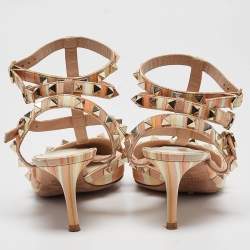 Pre Owned Valentino Multicolor Leather Rockstud Pumps Size 37.5