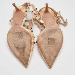 Pre Owned Valentino Multicolor Leather Rockstud Pumps Size 37.5