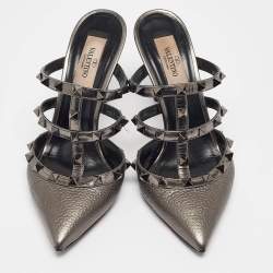 Valentino Metallic Leather Rockstud Pumps Size 36