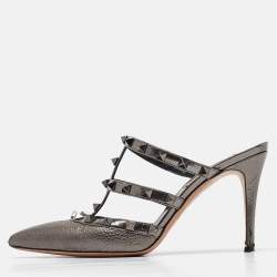 Valentino Metallic Leather Rockstud Pumps Size 36