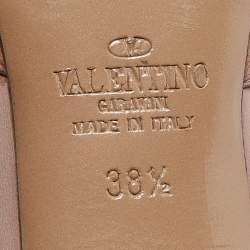 Pre Owned Valentino Purple/Beige Leather Rockstud Pumps Size 38.5
