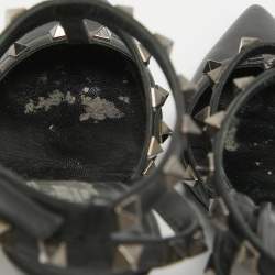 Pre Owned Valentino Black Leather Rockstud Pumps Size 39