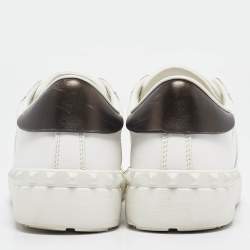 Valentino White Leather VLTN Lace Up Sneakers Size 36.5