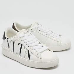 Valentino White Leather VLTN Lace Up Sneakers Size 36.5