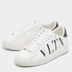 Valentino White Leather VLTN Lace Up Sneakers Size 36.5