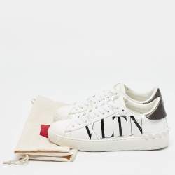 Valentino White Leather VLTN Lace Up Sneakers Size 36.5