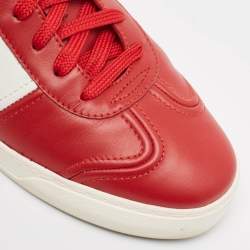 Valentino Red/White Leather Fly Crew Low Top Sneakers Size 40.5