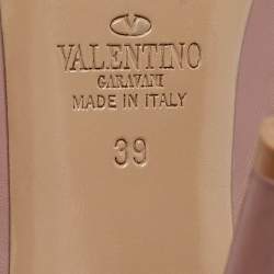 Pre Owned Valentino Beige Leather Rockstud Pumps Size 39