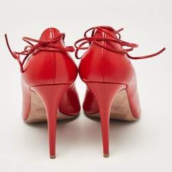 Valentino Red Leather Rockstud Ankle Tie Sandals Size 40