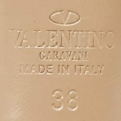 Pre Owned Valentino Dusty Pink Leather Rockstud Ankle Strap Pumps Size 38