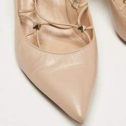 Valentino Beige Leather Rockstud Pumps Size 36.5