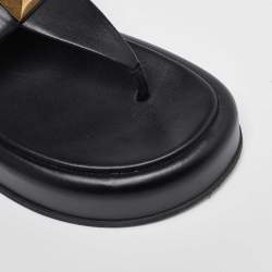 Pre Owned Valentino Black Leather One Stud Platform Sandals Size 39