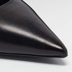 Pre Owned Valentino Black Leather Rockstud Ankle Wrap Pumps Size 40