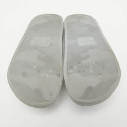 Valentino Grey Rubber VLTN Flat Slides Size 40