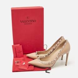 Valentino Dusty Pink Leather Rockstud Pumps Size 40.5