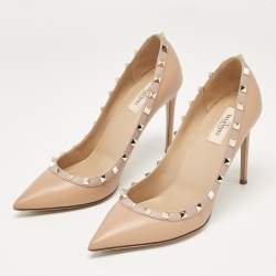 Valentino Dusty Pink Leather Rockstud Pumps Size 40.5