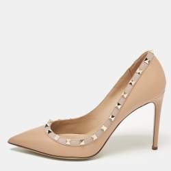 Valentino Dusty Pink Leather Rockstud Pumps Size 40.5