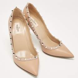 Valentino Dusty Pink Leather Rockstud Pumps Size 40.5