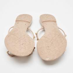 Pre Owned Valentino Dusty Pink Rubber Rockstud Thong Flats Size 40