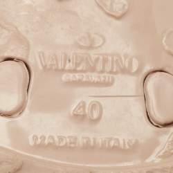 Pre Owned Valentino Dusty Pink Rubber Rockstud Thong Flats Size 40
