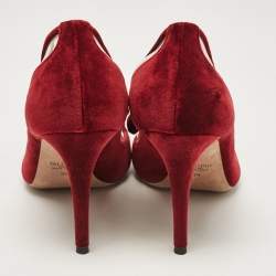 Valentino Burgundy PVC and Velvet Dollybow Pumps Size 39