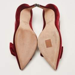 Valentino Burgundy PVC and Velvet Dollybow Pumps Size 39