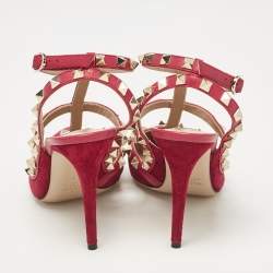 Pre Owned Valentino Purple Suede and Leather Rockstud Pumps Size 37