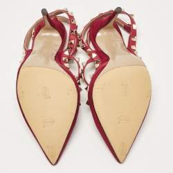 Pre Owned Valentino Purple Suede and Leather Rockstud Pumps Size 37