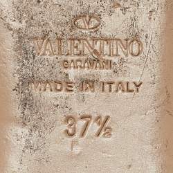 Pre Owned Valentino Pink Leather Rockstud Ballet Flats Size 37.5