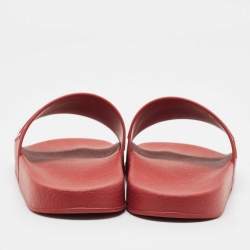 Valentino Red Rubber VLTN Slide Sandals Size 40