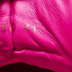 Valentino Pink Leather One Stud Lace Up Sneakers Size 41