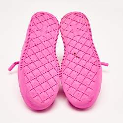 Valentino Pink Leather One Stud Lace Up Sneakers Size 41