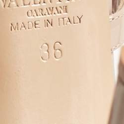 Pre Owned Valentino Dusty Pink Patent Leather Rockstud Ankle Strap Sandals Size 36