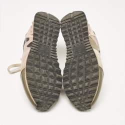 Pre Owned Valentino Multicolor Leather and Suede Rockrunner Low Top Sneakers Size 38.5