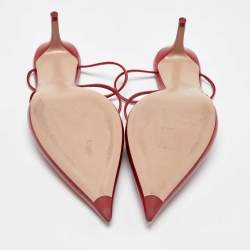 Pre Owned Valentino Red Leather Rockstud Wispy Mules Size 38