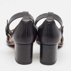 Valentino Black Leather Soul Rockstud Ankle Strap Sandals Size 39.5