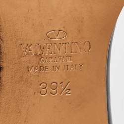 Valentino Black Leather Soul Rockstud Ankle Strap Sandals Size 39.5