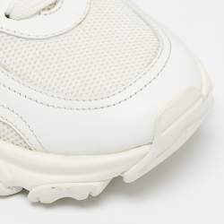 Pre Owned Valentino White Leather and Mesh Low Top Sneakers Size 38