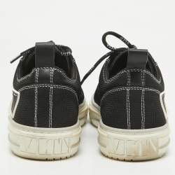 Pre Owned Valentino Black Mesh Giggies Lace Up Sneakers Size 38