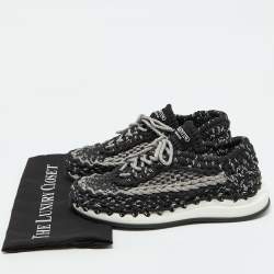 Valentino Black/Grey Crochet Low Top Sneakers Size 39
