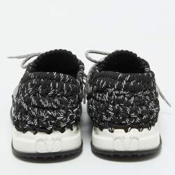 Valentino Black/Grey Crochet Low Top Sneakers Size 39