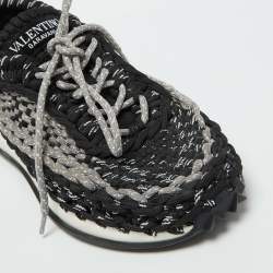 Valentino Black/Grey Crochet Low Top Sneakers Size 39