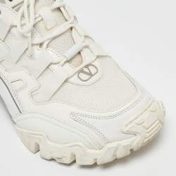 Valentino White Leather and Mesh Climbers Lace Up Sneakers Size 40