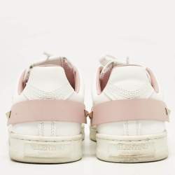 Valentino White/Pink Leather Backnet Sneakers Size 36