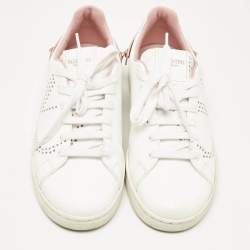 Valentino White/Pink Leather Backnet Sneakers Size 36