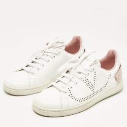 Valentino White/Pink Leather Backnet Sneakers Size 36