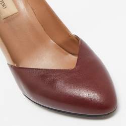 Pre Owned Valentino Tricolor Leather Ankle Strap Pumps Size 38