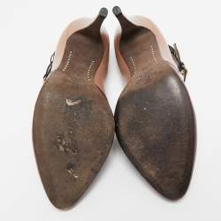 Pre Owned Valentino Tricolor Leather Ankle Strap Pumps Size 38